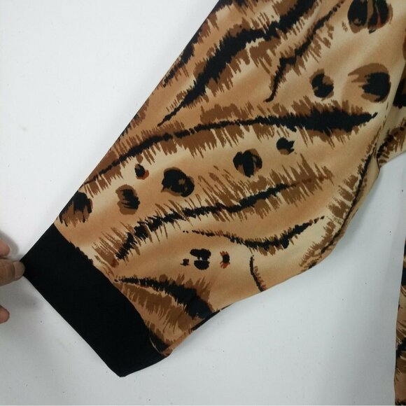 Vintage Blouse Womens M Maximalist Leopard Paisley Art to Wear 80s Button Up - Picture 4 of 7